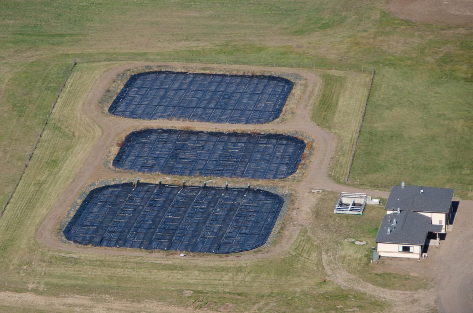 Aerial view of water treatment facility