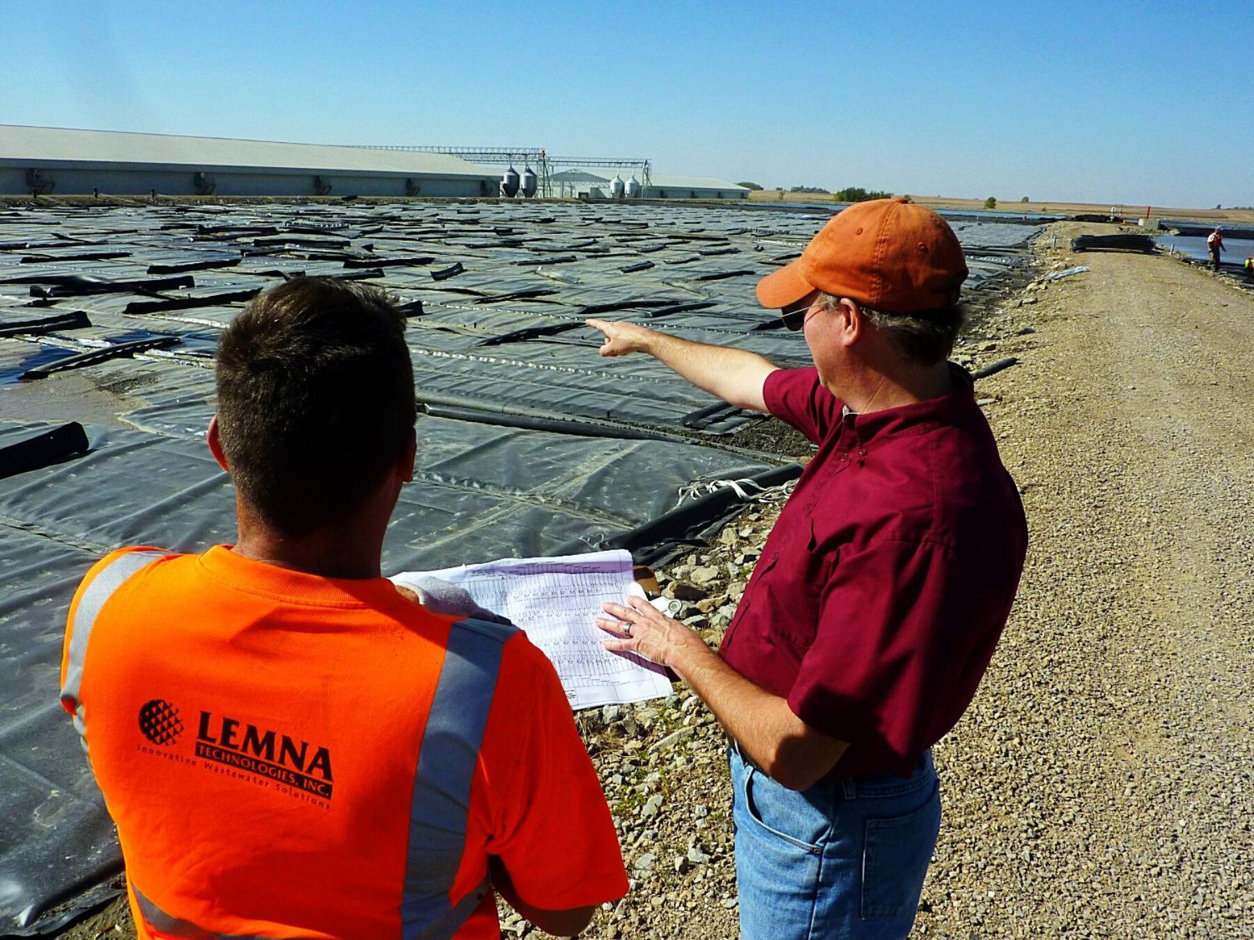 Employees at a water treatment facility