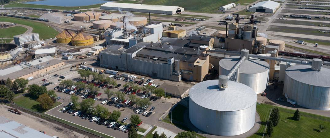 Aerial view of a water treatment facility